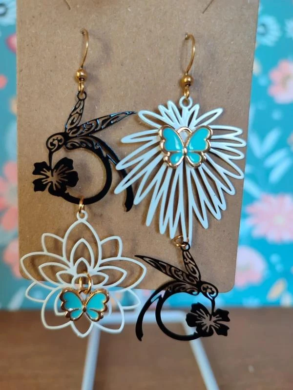boucles d'oreilles légères asymétriques